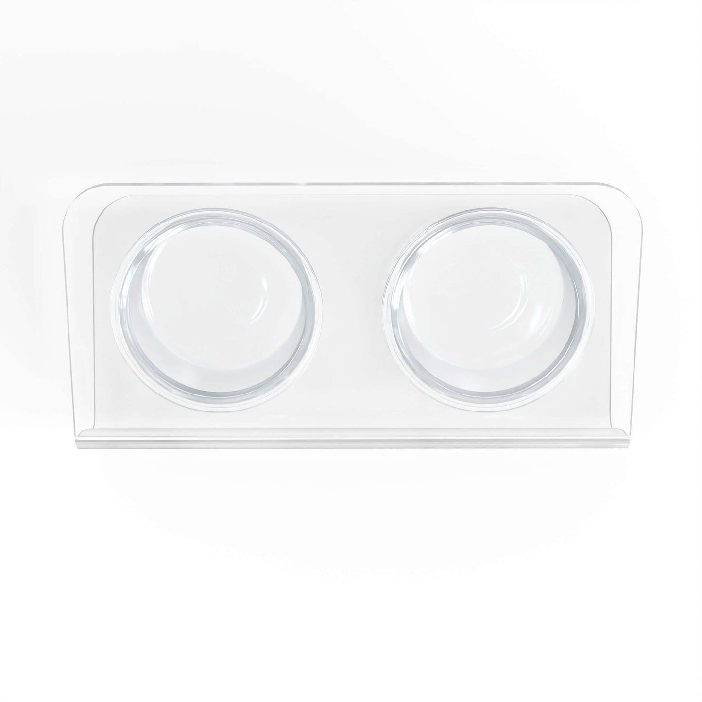 Modern Acrylic Glass Bowl Feeders, Angled Style, Double Bowl