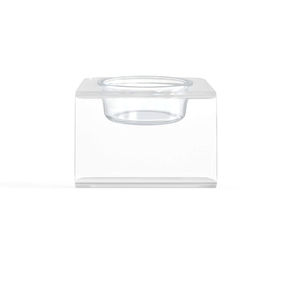 Modern Acrylic Glass Bowl Feeders, Angled Style, Single Bowl