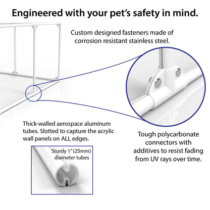 27" (69 cm) Tall Medium Lucidium Pet Pen.