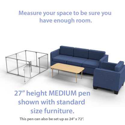 27" (69 cm) Tall Medium Lucidium Pet Pen.