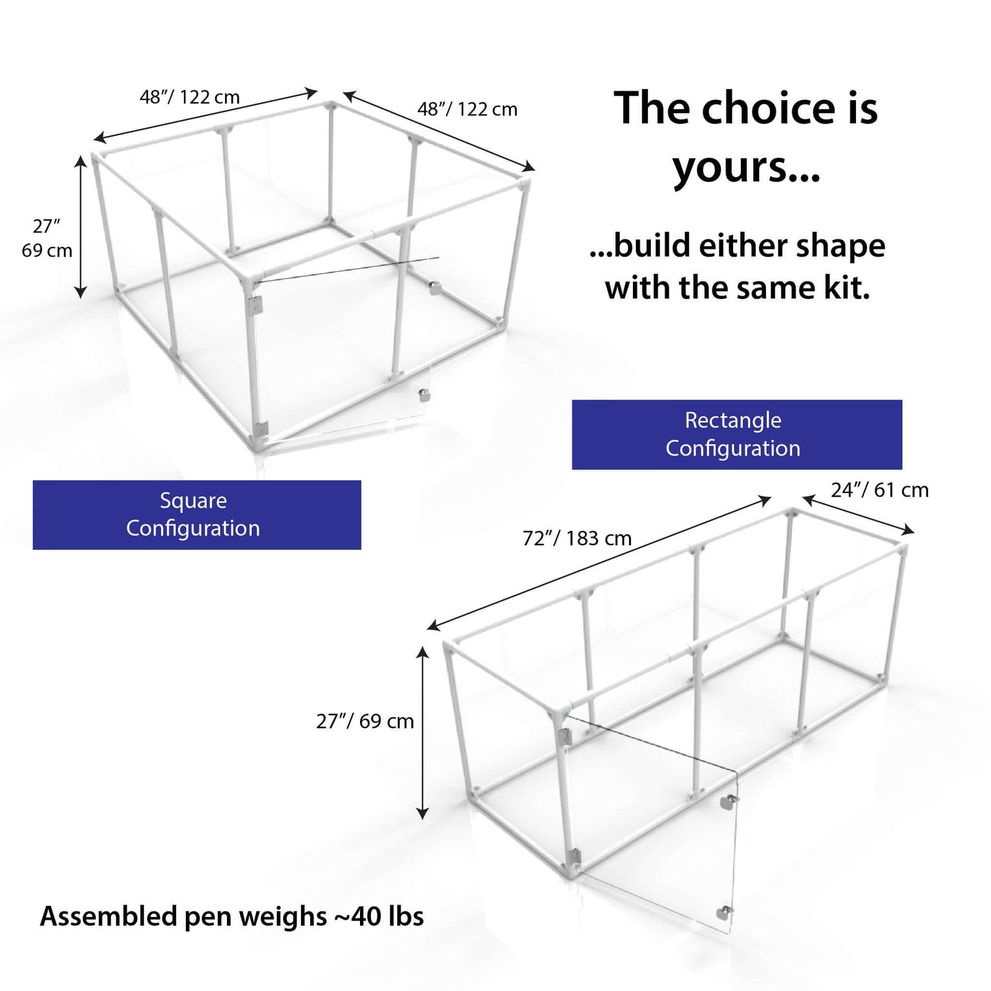 27" Tall Medium Lucidium Pet Pen