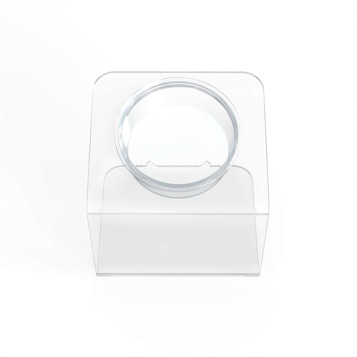 Modern Acrylic Glass Bowl Feeders, Angled Style, Single Bowl