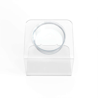 Modern Acrylic Glass Bowl Feeders, Angled Style, Single Bowl