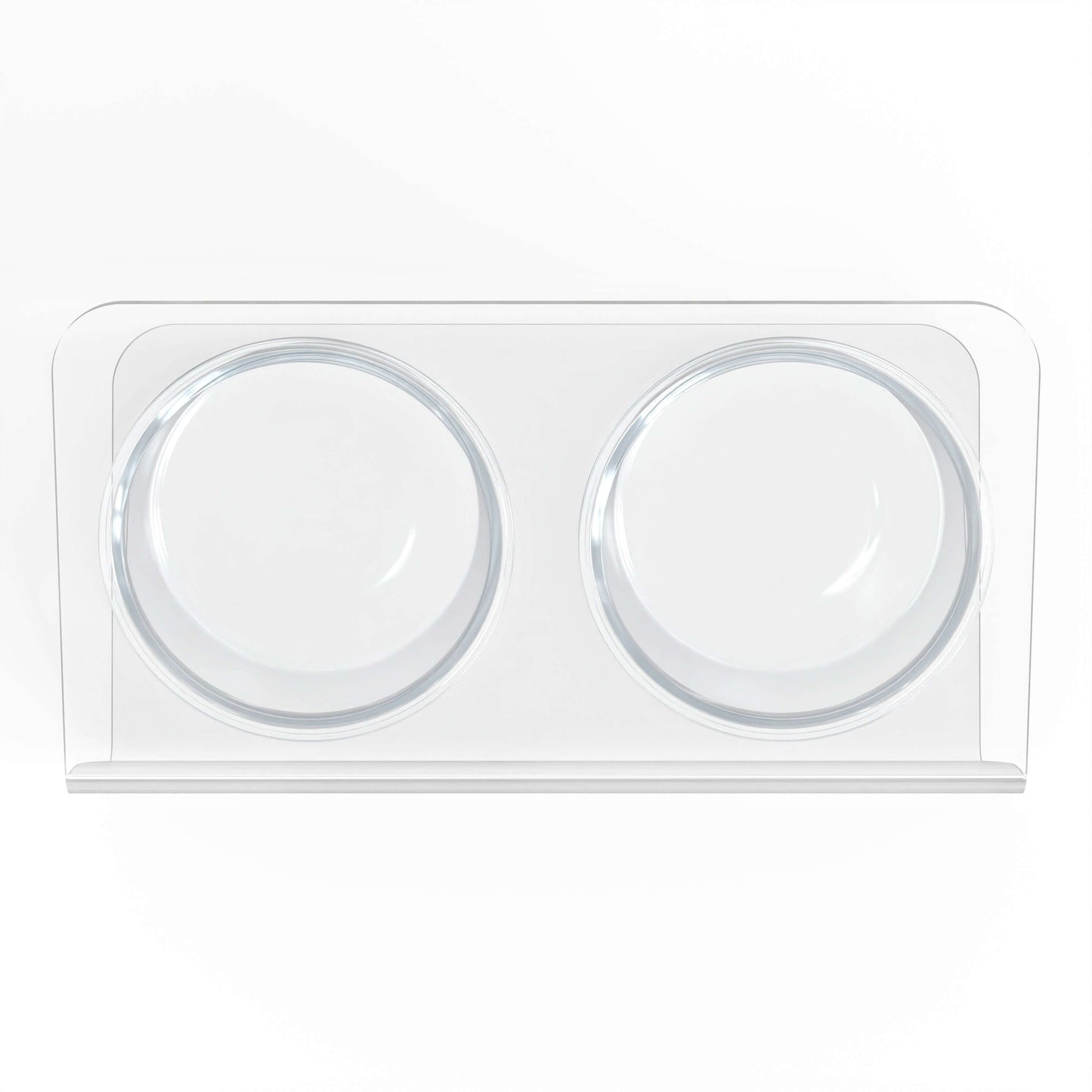 Modern Acrylic Glass Bowl Feeders, Angled Style, Double Bowl