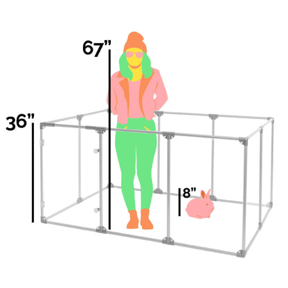 36" (91 cm) Tall Large Lucidium Pet Pen.
