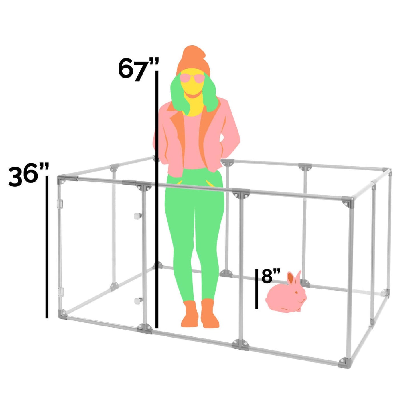 36" Tall Large Lucidium Pet Pen