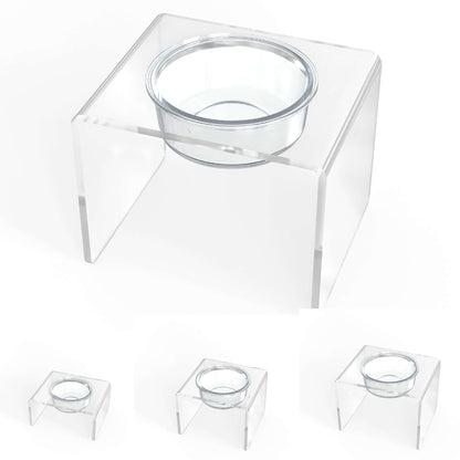 Modern Acrylic Glass Bowl Feeders, Standard Style, Single Bowl