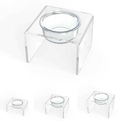Modern Acrylic Glass Bowl Feeders, Standard Style, Single Bowl
