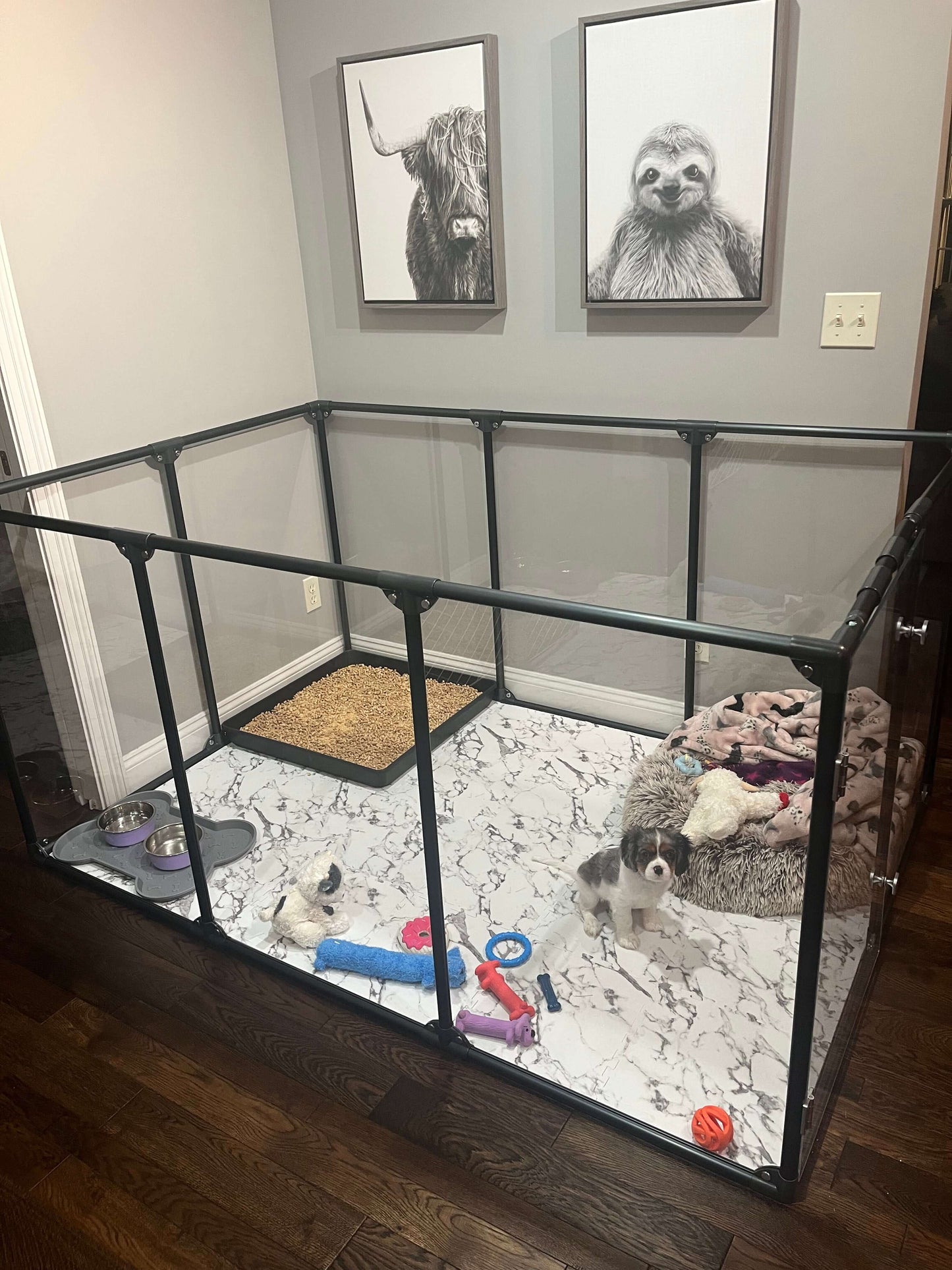 36" Tall Large Lucidium Pet Pen, SILVER - (Unused Return)